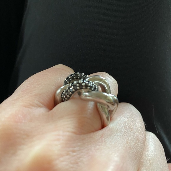 Swarovski ring 925 sterling silver black crystal - Picture 2 of 7